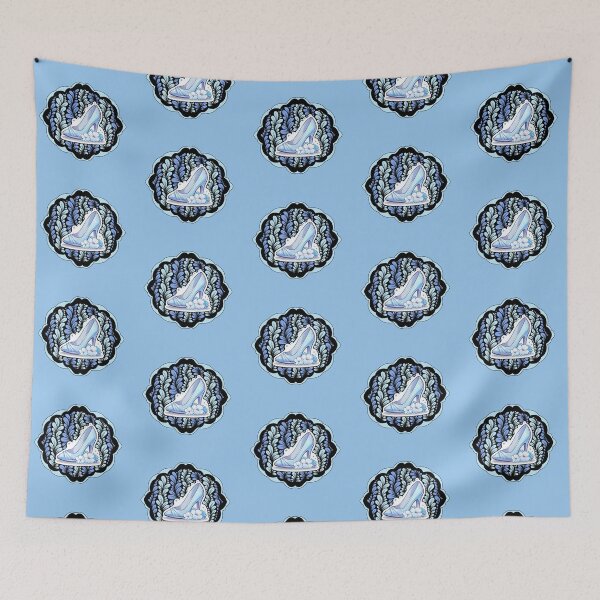 Item preview, Zen Flower Petal Art - Silver and Blue Flowers with Princess Slipper designed and sold by SpeakBoldly.