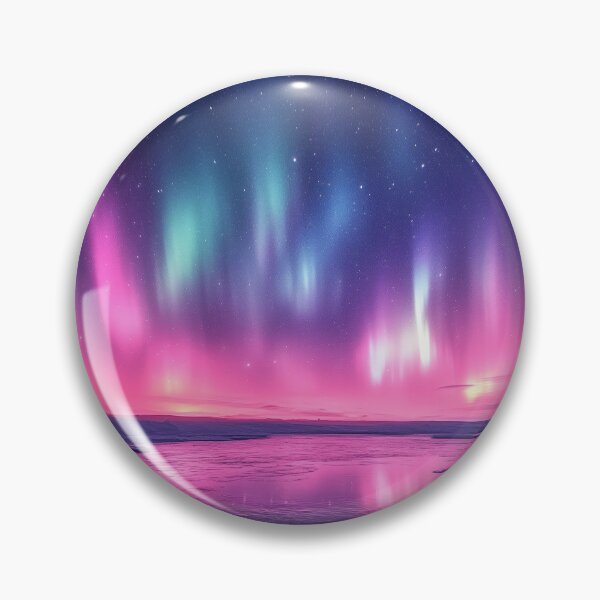 Item preview, Mesmerizing Aurora Borealis with Vibrant Pink and Purple Hues Reflected on Icy Waters designed and sold by lematworks.