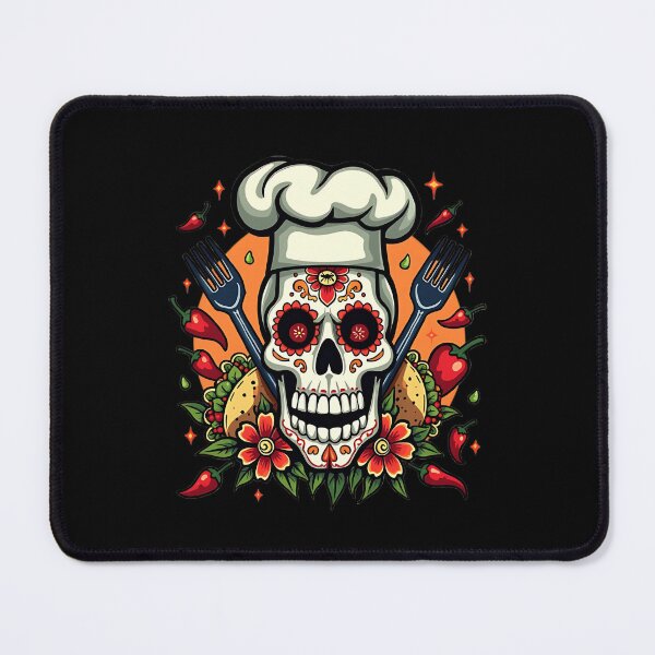 Item preview, Sugar Skull Chef – Tall Chef's Hat Day of the Dead T-shirt designed and sold by AI-volution.