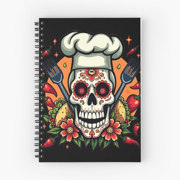 Item preview, Sugar Skull Chef – Tall Chef's Hat Day of the Dead T-shirt designed and sold by AI-volution.