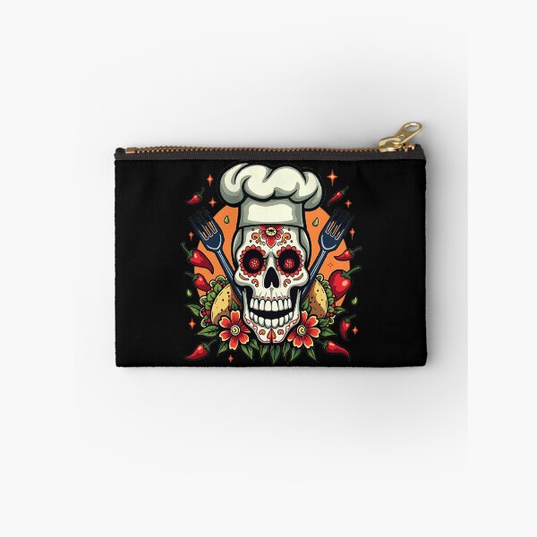 Item preview, Sugar Skull Chef – Tall Chef's Hat Day of the Dead T-shirt designed and sold by AI-volution.