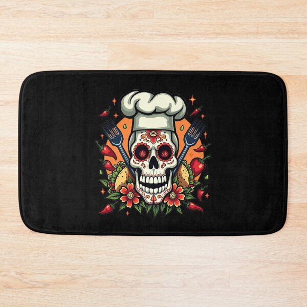 Item preview, Sugar Skull Chef – Tall Chef's Hat Day of the Dead T-shirt designed and sold by AI-volution.