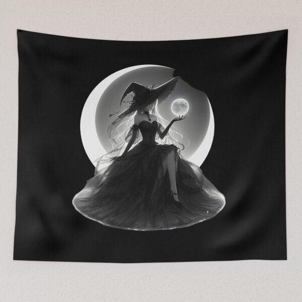 Item preview,  Enchanting Gothic Witch with Full Moon designed and sold by IllumeInk.