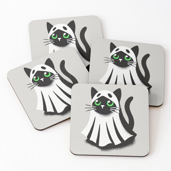Item preview, Ghostly Cat with Green Eyes designed and sold by Blink Art Studio.