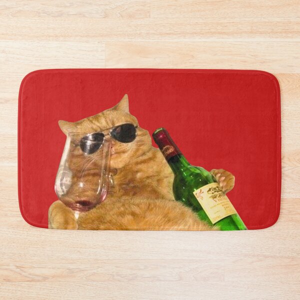 Item preview, Drunk cat with wine and sunglasses designed and sold by Eternity Eventually.