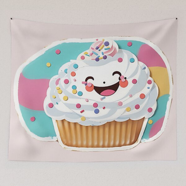 Item preview, Cute Smiling Cupcake designed and sold by FluffyPeels.