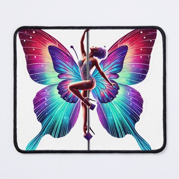 Item preview, Pole dancer shiny butterfly vibrant colors designed and sold by MinimumViableMeme.