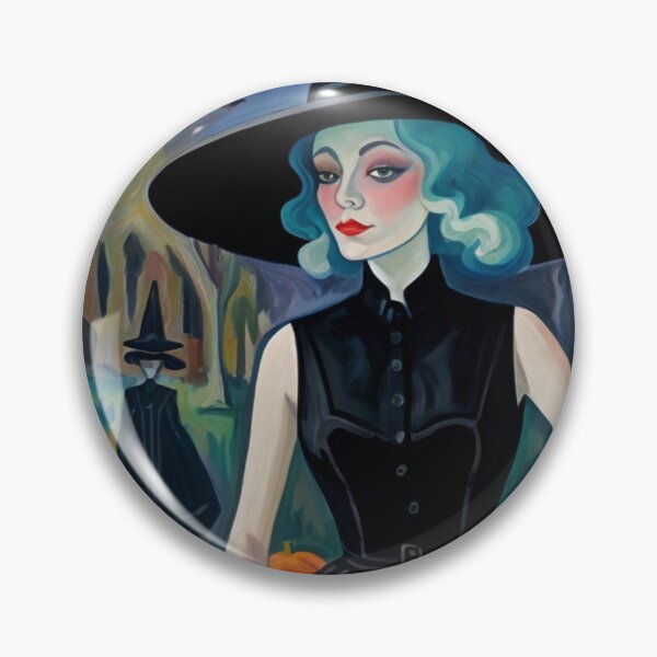 Item preview, Cool Halloween Witch painting artwork designed and sold by Vintage Designs +.