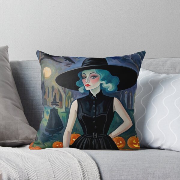Item preview, Cool Halloween Witch painting artwork designed and sold by Vintage Designs +.