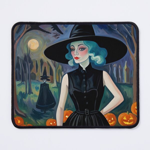 Item preview, Cool Halloween Witch painting artwork designed and sold by Vintage Designs +.