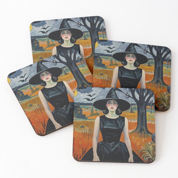 Item preview,  Cool Halloween Witch painting artwork designed and sold by Vintage Designs +.
