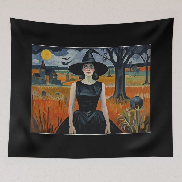 Item preview,  Cool Halloween Witch painting artwork designed and sold by Vintage Designs +.