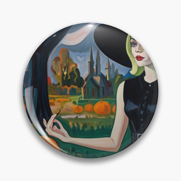 Item preview, Cool Halloween Witch painting artwork designed and sold by Vintage Designs +.