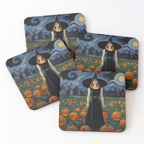 Item preview, Cool Halloween Witch painting artwork designed and sold by Vintage Designs +.