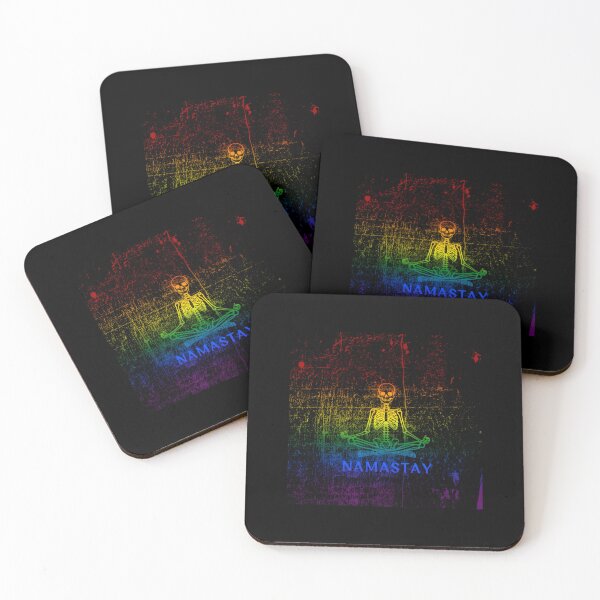 Item preview, Skeleton Yoga Pose, Classic  Pride Flag, Namastay Graphic, Halloween graphic, funny, Spooky season, skeleton, Yoga, Motivational, Self Care,  designed and sold by PrideBeProud.