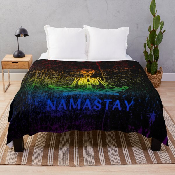 Item preview, Skeleton Yoga Pose, Classic  Pride Flag, Namastay Graphic, Halloween graphic, funny, Spooky season, skeleton, Yoga, Motivational, Self Care,  designed and sold by PrideBeProud.