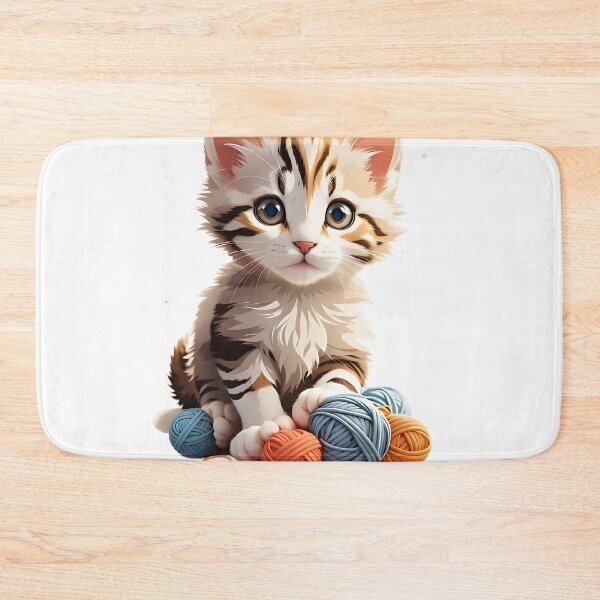 Item preview, Adorable kitten playing with yarn designed and sold by FluffyPeels.