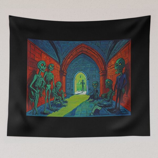 Item preview, Tomb of the Ghouls cool halloween art after Raoul Dufy designed and sold by Vintage Designs +.