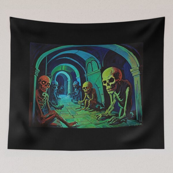 Item preview, Tomb of the Ghouls cool halloween art after Raoul Dufy designed and sold by Vintage Designs +.