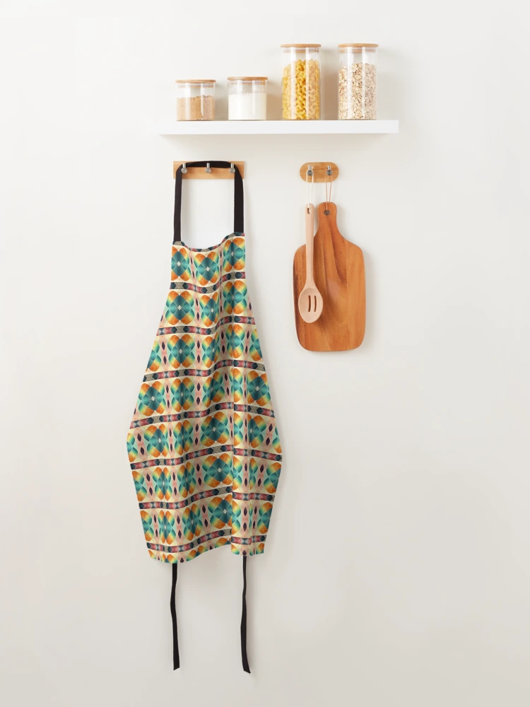 Thumbnail 4 of 6, Apron, Abstract Colorful Geometric Pattern designed and sold by starrylite.