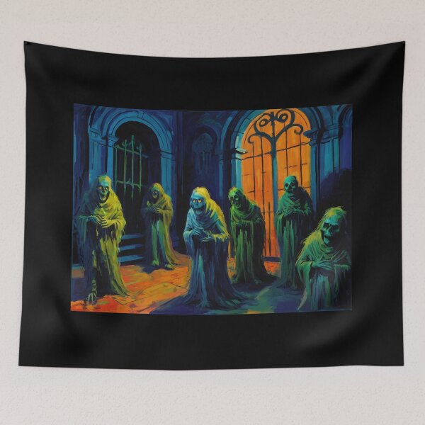 Item preview, Tomb of the undead Ghouls cool halloween art after Raoul Dufy designed and sold by Vintage Designs +.