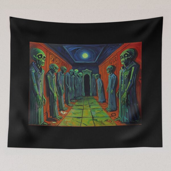 Item preview, Tomb of the undead Ghouls cool halloween art after Raoul Dufy designed and sold by Vintage Designs +.