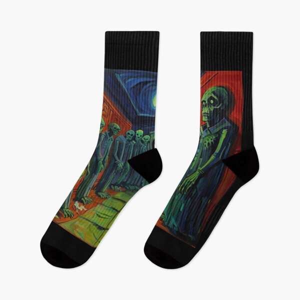 Item preview, Tomb of the undead Ghouls cool halloween art after Raoul Dufy designed and sold by Vintage Designs +.