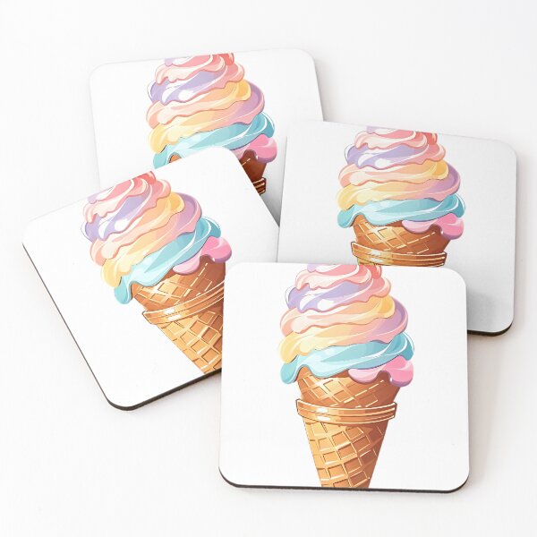 Item preview, Happy ice cream cone with pastel colors. designed and sold by FluffyPeels.