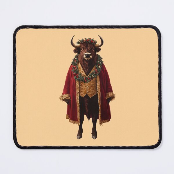 Item preview, funny bison, merry christmas, funny christmas illustration designed and sold by Mauswohn.