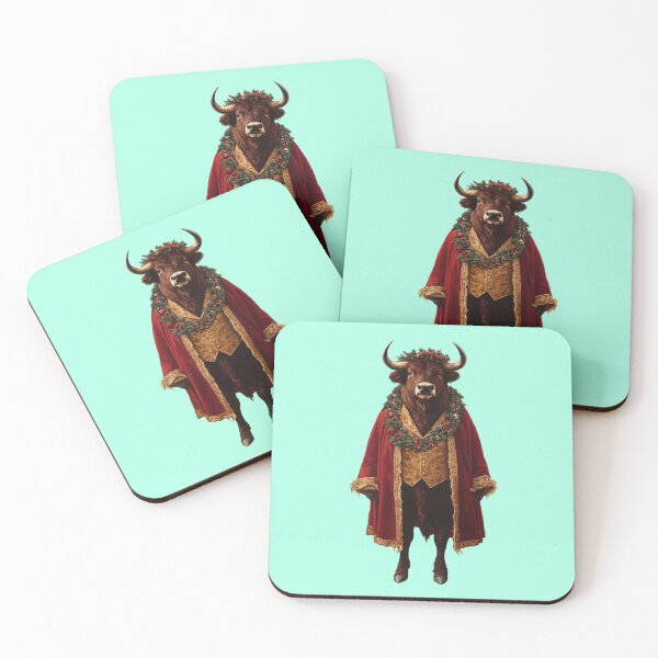 Item preview, funny bison, merry christmas, funny christmas illustration designed and sold by Mauswohn.