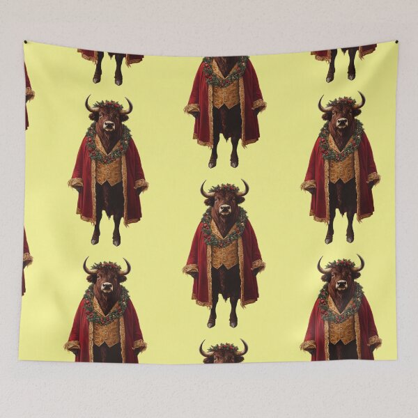 Item preview, funny bison, merry christmas, funny christmas illustration designed and sold by Mauswohn.