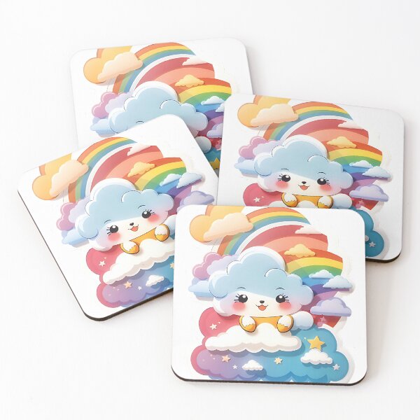 Item preview, Kawaii cloud with a rainbow designed and sold by FluffyPeels.