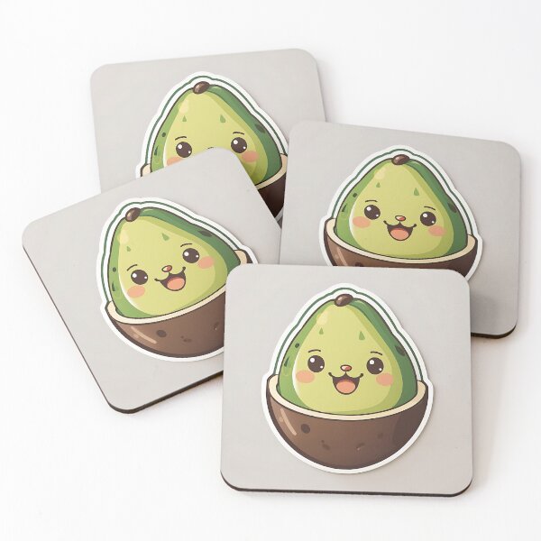 Item preview, Kawaii avocado with a smiling pit designed and sold by FluffyPeels.