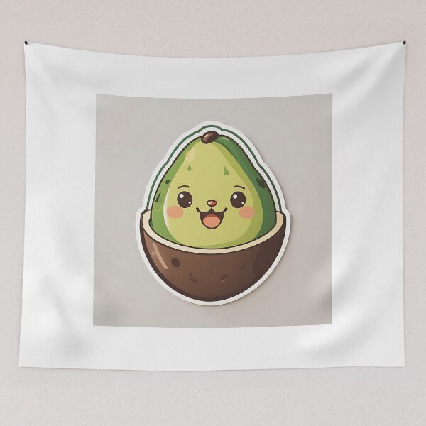 Item preview, Kawaii avocado with a smiling pit designed and sold by FluffyPeels.