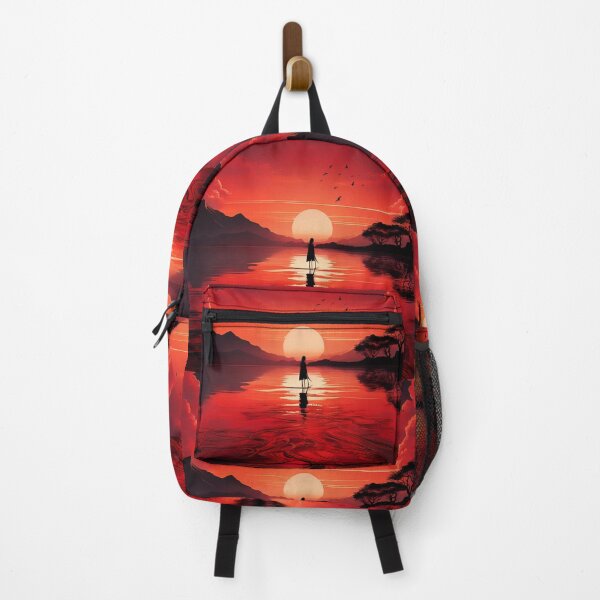 Item preview, Tranquil Red Sunset Reflection – Silhouette Art designed and sold by RaiyaTees.