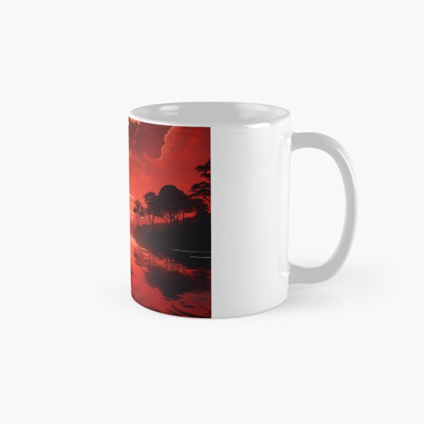 Item preview, Serene Sunset Over Fiery Waters – Vibrant Red Art designed and sold by RaiyaTees.