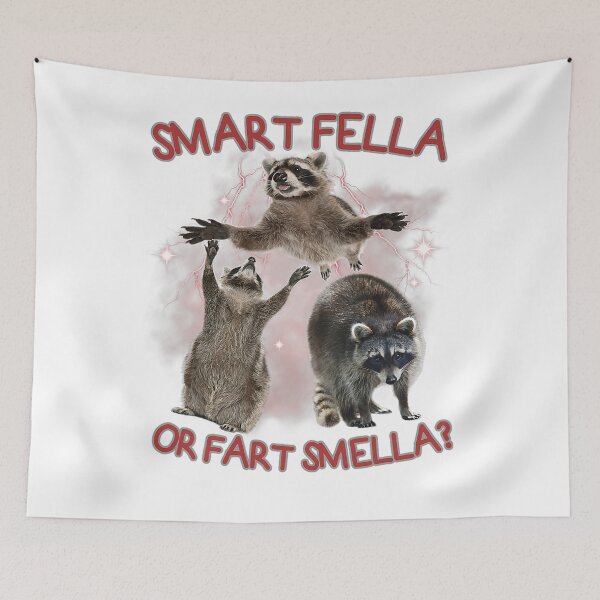 Item preview, Smart Fella Or Fart Smella Funny Raccoon designed and sold by LoveMingle.