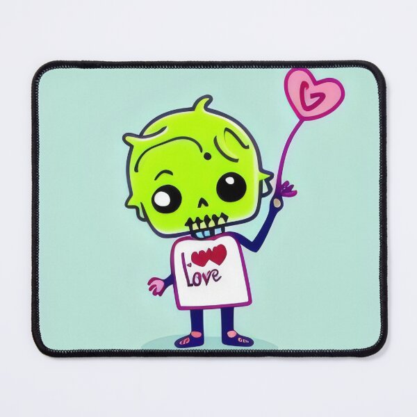 Item preview, Cute Zombie Holding Heart Balloon "I Love Love" Design designed and sold by Cherry-Cat.