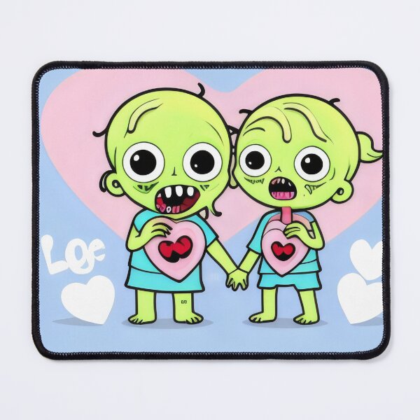Item preview, Adorable Zombie Couple in Love with Heart-Shaped Sweets designed and sold by Cherry-Cat.