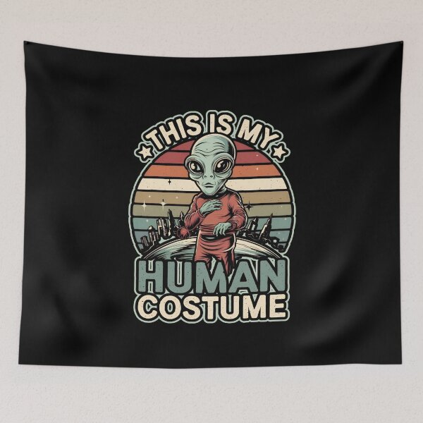 Item preview, THIS IS MY HUMAN COSTUME Alien visitor Halloween and everyday design designed and sold by Jt41.