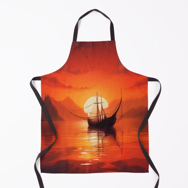 Item preview, Sailboat at Sunset – Peaceful Red Ocean Art designed and sold by RaiyaTees.