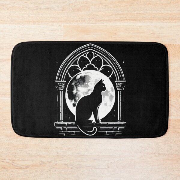 Item preview, Gothic Cat Moon Silhouette designed and sold by IllumeInk.