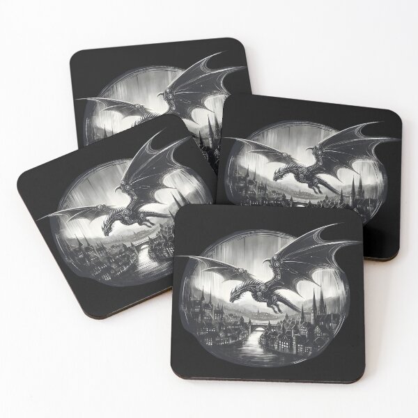 Item preview, Steampunk Dragon Over Vintage Cityscape designed and sold by IllumeInk.