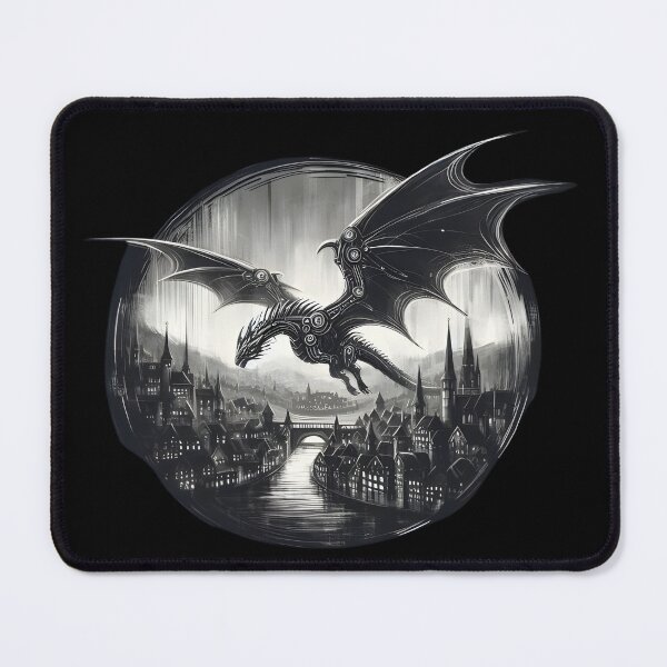 Item preview, Steampunk Dragon Over Vintage Cityscape designed and sold by IllumeInk.