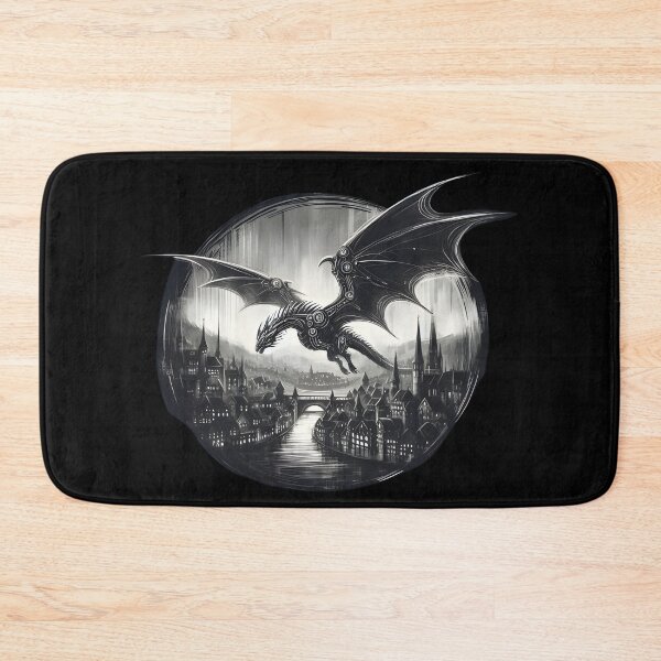 Item preview, Steampunk Dragon Over Vintage Cityscape designed and sold by IllumeInk.