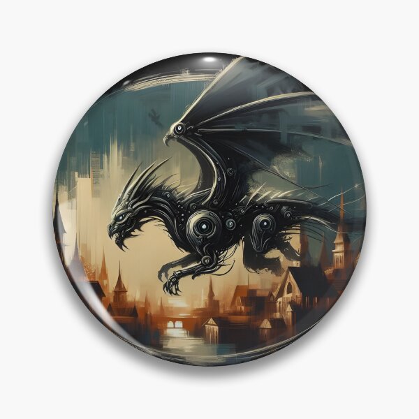 Item preview, Steampunk Dragon Over Vintage Cityscape designed and sold by IllumeInk.