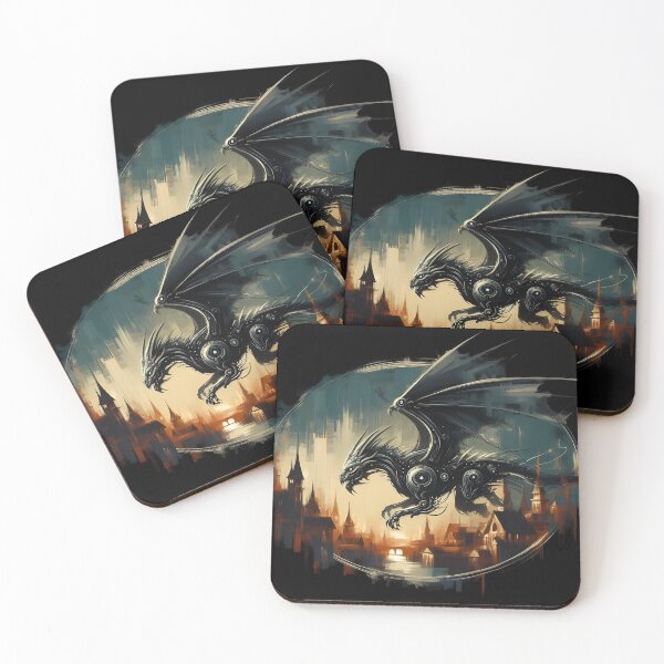 Item preview, Steampunk Dragon Over Vintage Cityscape designed and sold by IllumeInk.