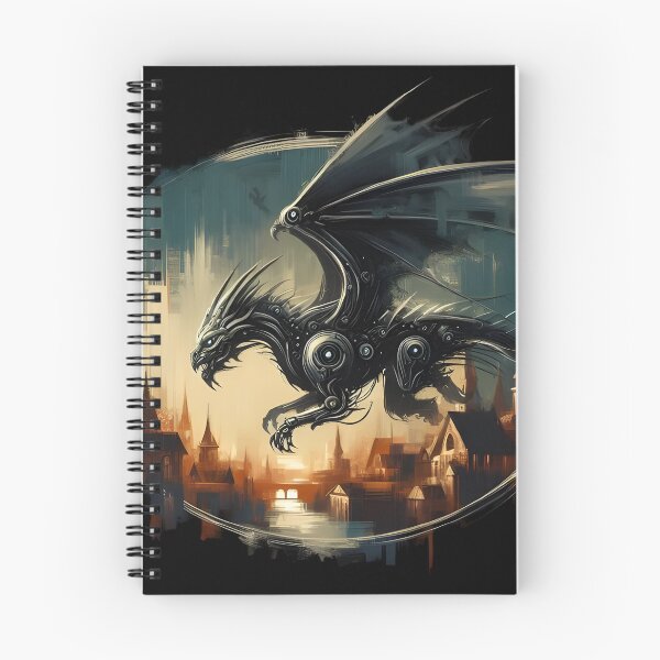 Item preview, Steampunk Dragon Over Vintage Cityscape designed and sold by IllumeInk.