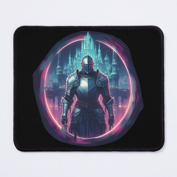 Item preview, Futuristic Knight in Neon Cityscape designed and sold by IllumeInk.