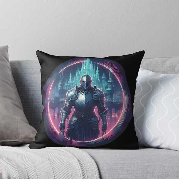 Item preview, Futuristic Knight in Neon Cityscape designed and sold by IllumeInk.